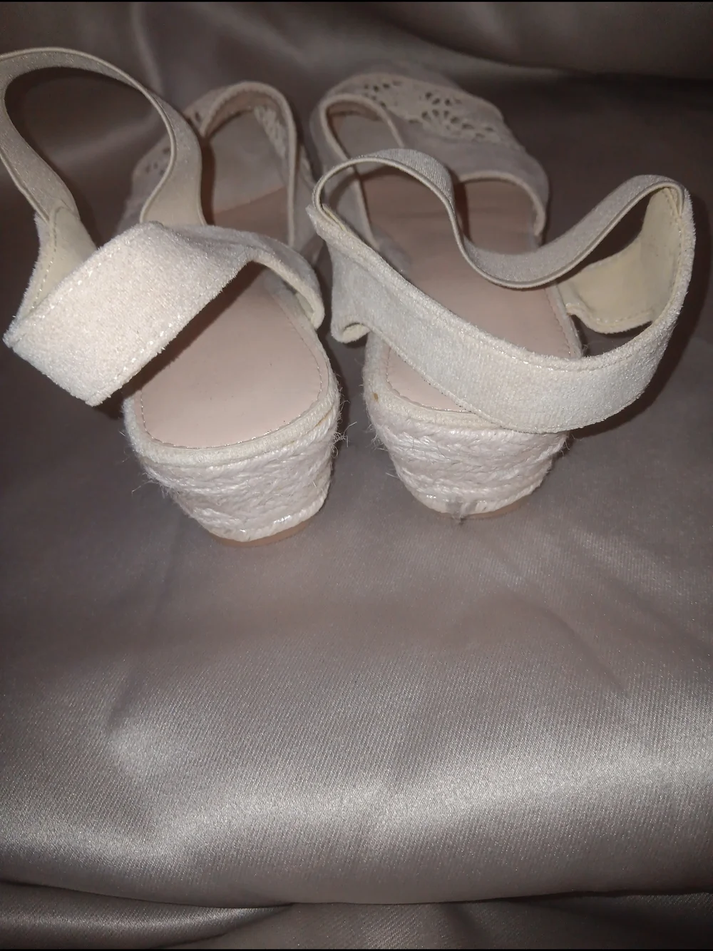 Women's Crochet-Detail Ankle-Strap Espadrilles in Cream